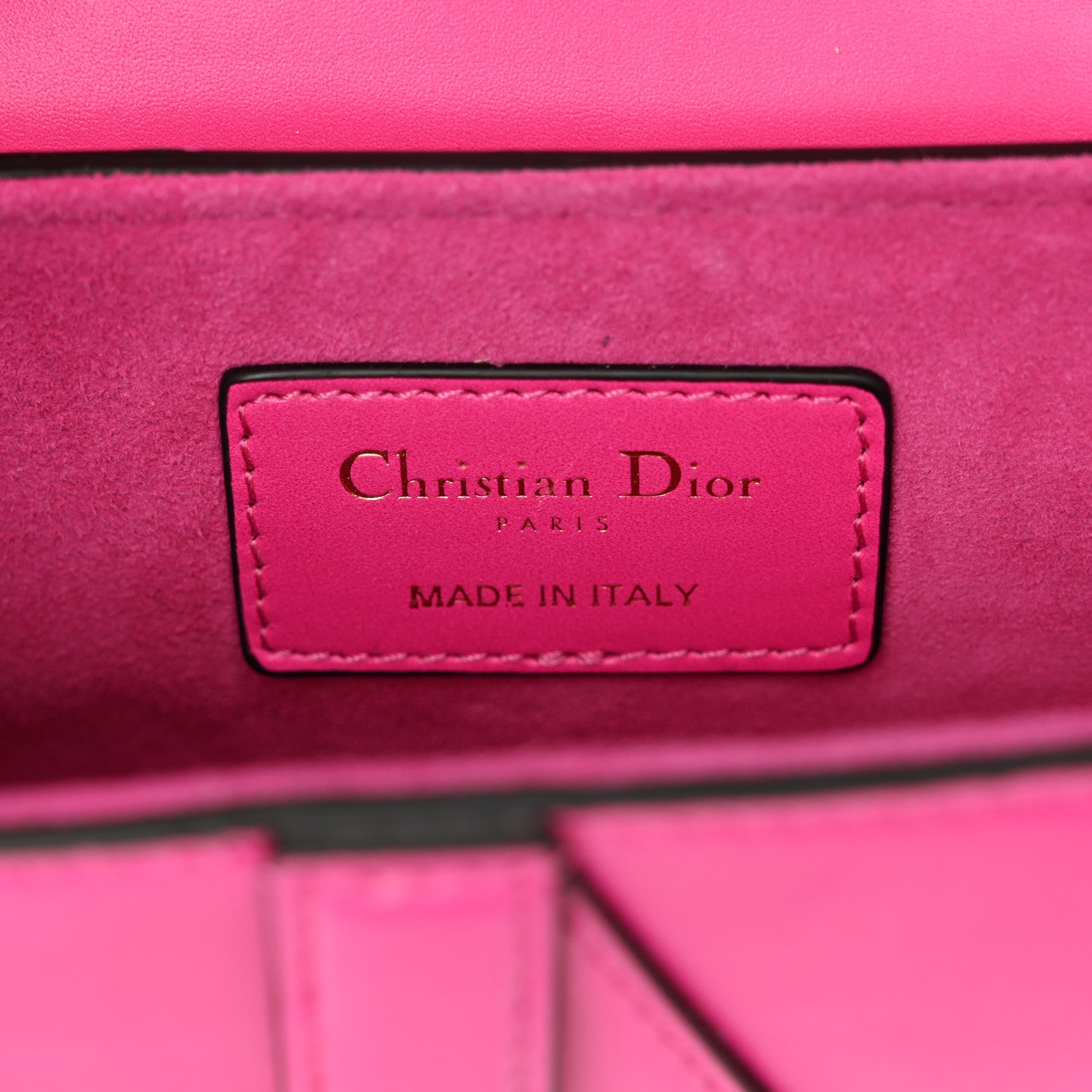 Christian Dior Supple Calfskin Mini Saddle Bag With Strap Passion Pink 6 of 10