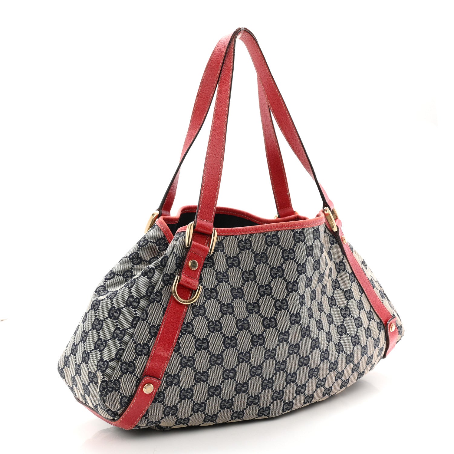 Gucci Monogram Medium Abbey Shoulder Bag Navy Red 3 of 12