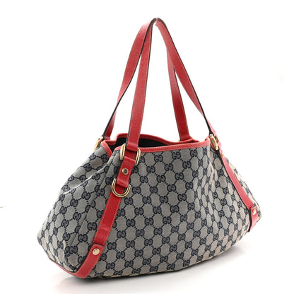 Gucci Monogram Medium Abbey Shoulder Bag Navy Red 3 of 12
