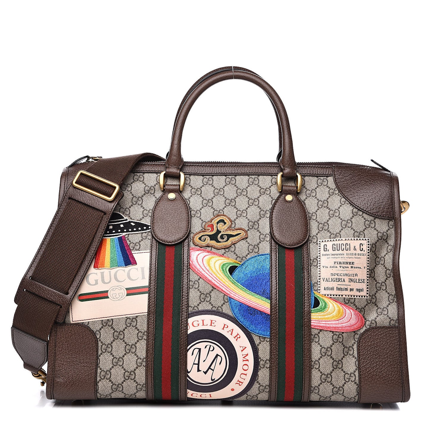 Soft GG Supreme Monogram Courrier Medium Duffle Bag Beige New Acero Multicolor