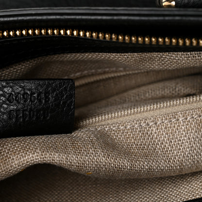 Gucci Pebbled Calfskin Convertible Bamboo Tassel Tote Black 7 of 10