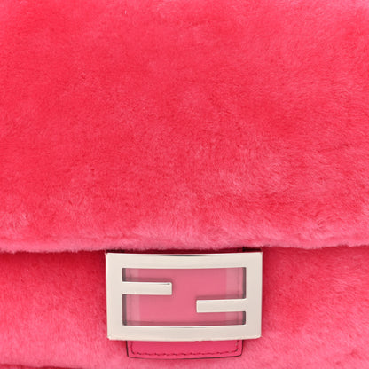 Fendi Shearling Shiny Nappa Baguette Rosa Fluo 8 of 10
