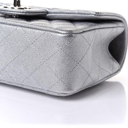 Chanel Metallic Caviar Quilted Mini Top Handle Rectangular Flap Silver 11 of 12