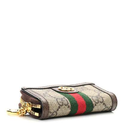 Gucci GG Supreme Monogram Web Ophidia Zip Around Key Case Beige New Acero 4 of 7