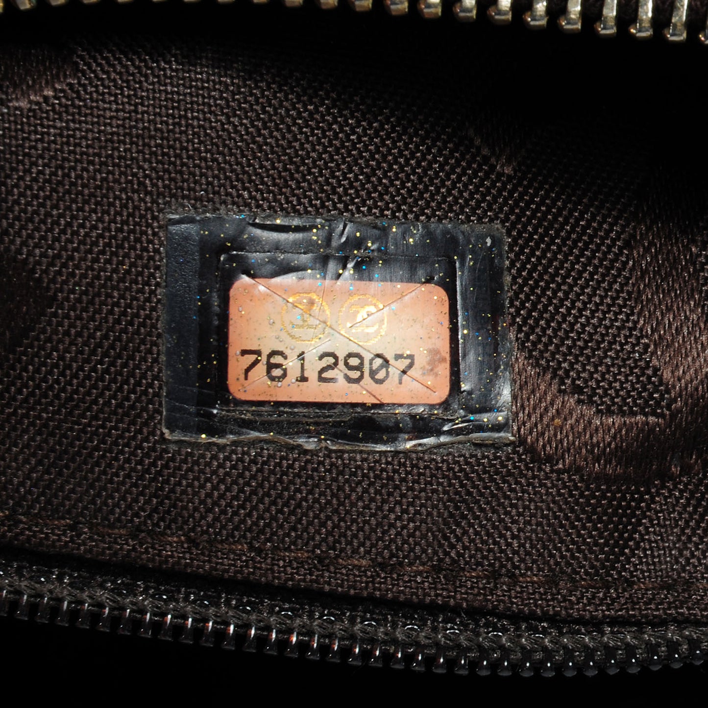 Caviar Square Stitched Shoulder Bag Brown
