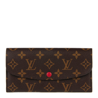 Louis Vuitton Monogram Emilie Wallet Red 1 of 9