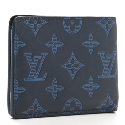 Louis Vuitton Calfskin Monogram Shadow Multiple Wallet Navy 3 of 6