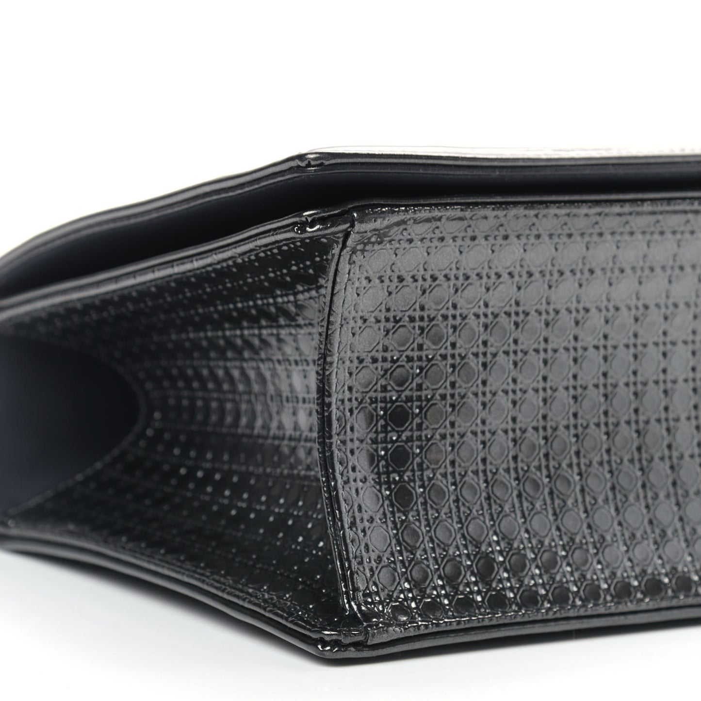 Metallic Calfskin Micro-Cannage Medium Diorama Flap Bag Graphite