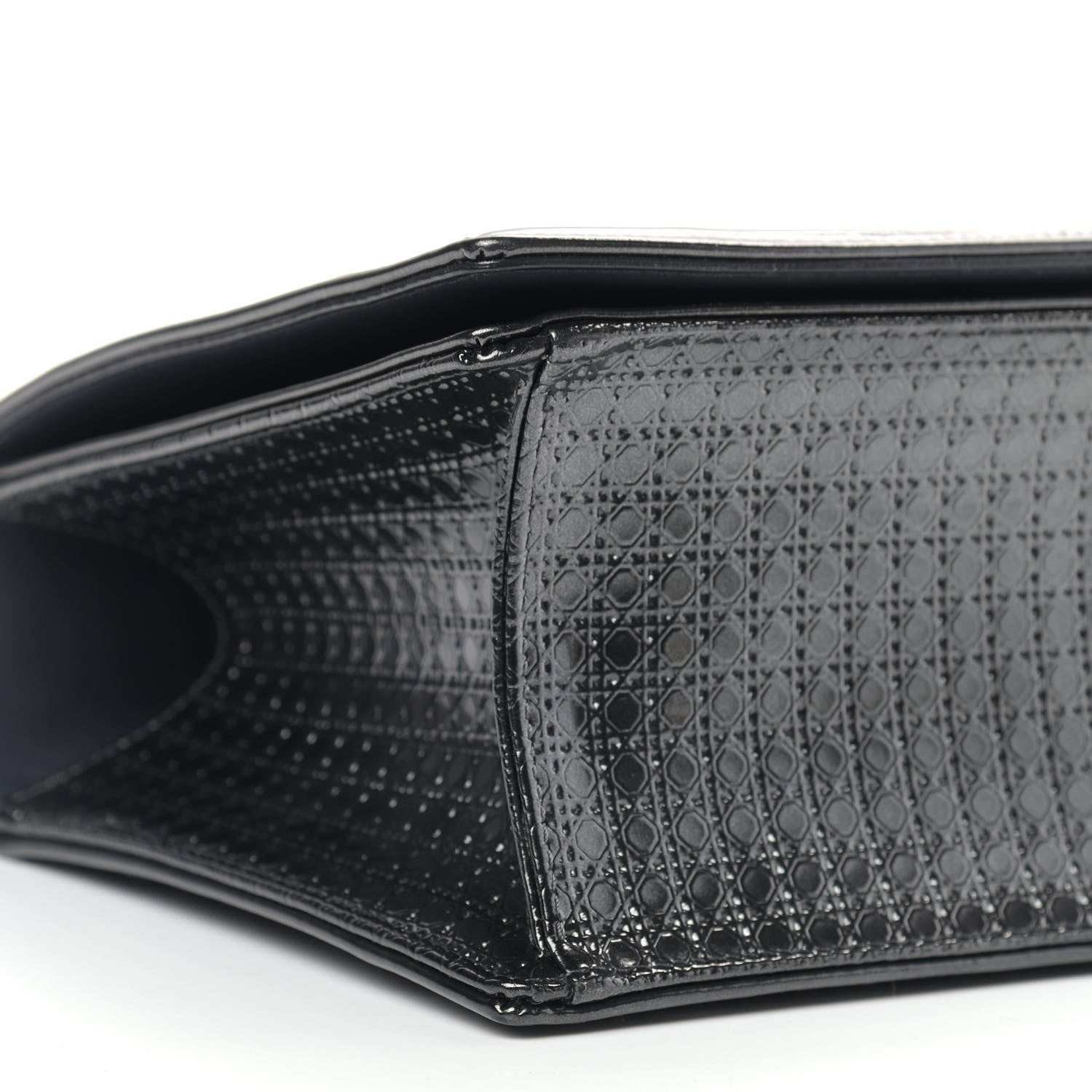 Christian Dior Metallic Calfskin Micro-Cannage Medium Diorama Flap Bag Graphite 9 of 14