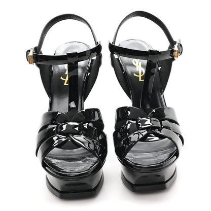 Saint Laurent Patent Tribute 105 Platform Sandals 36 Black 2 of 10