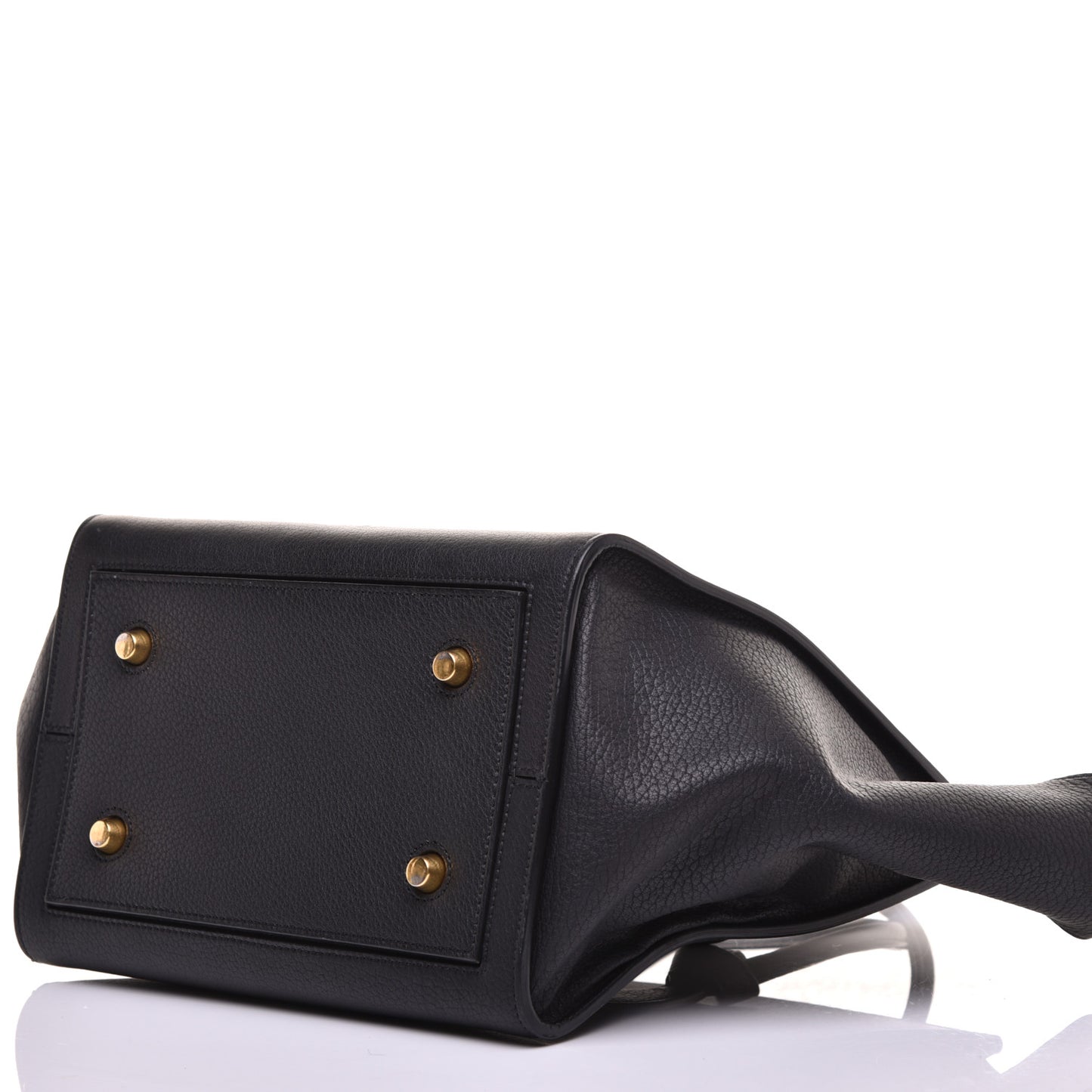 Crisped Calfskin Small Tie Knot Tote Black