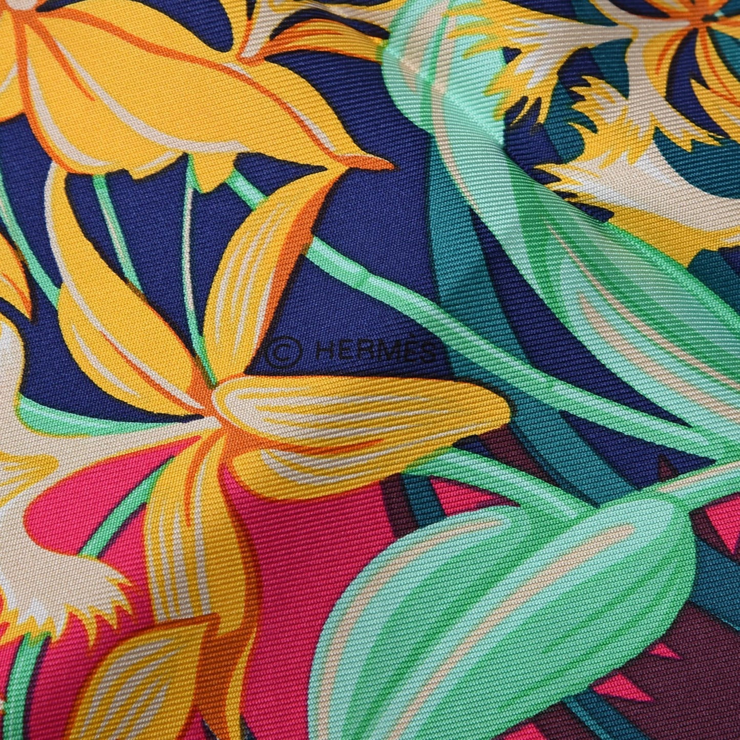 Silk Tatouage Flamingo Party Scarf 90