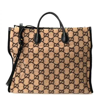 Gucci Covered Wool GG Monogram Large Tote Bag Beige Ebony 1 of 10