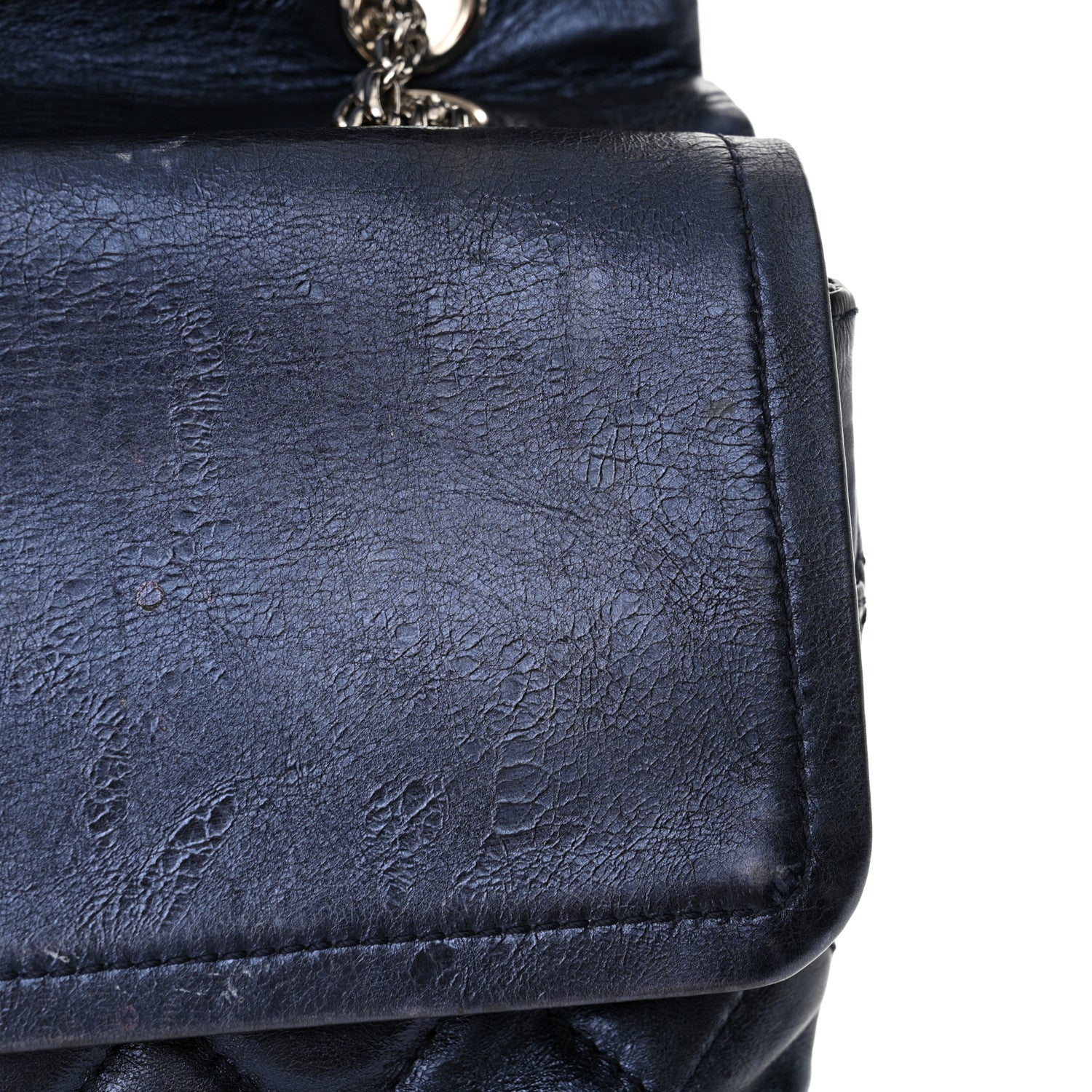 Chanel Metallic Aged Calfskin Quilted 2.55 Reissue 227 Flap Blue 12 of 14