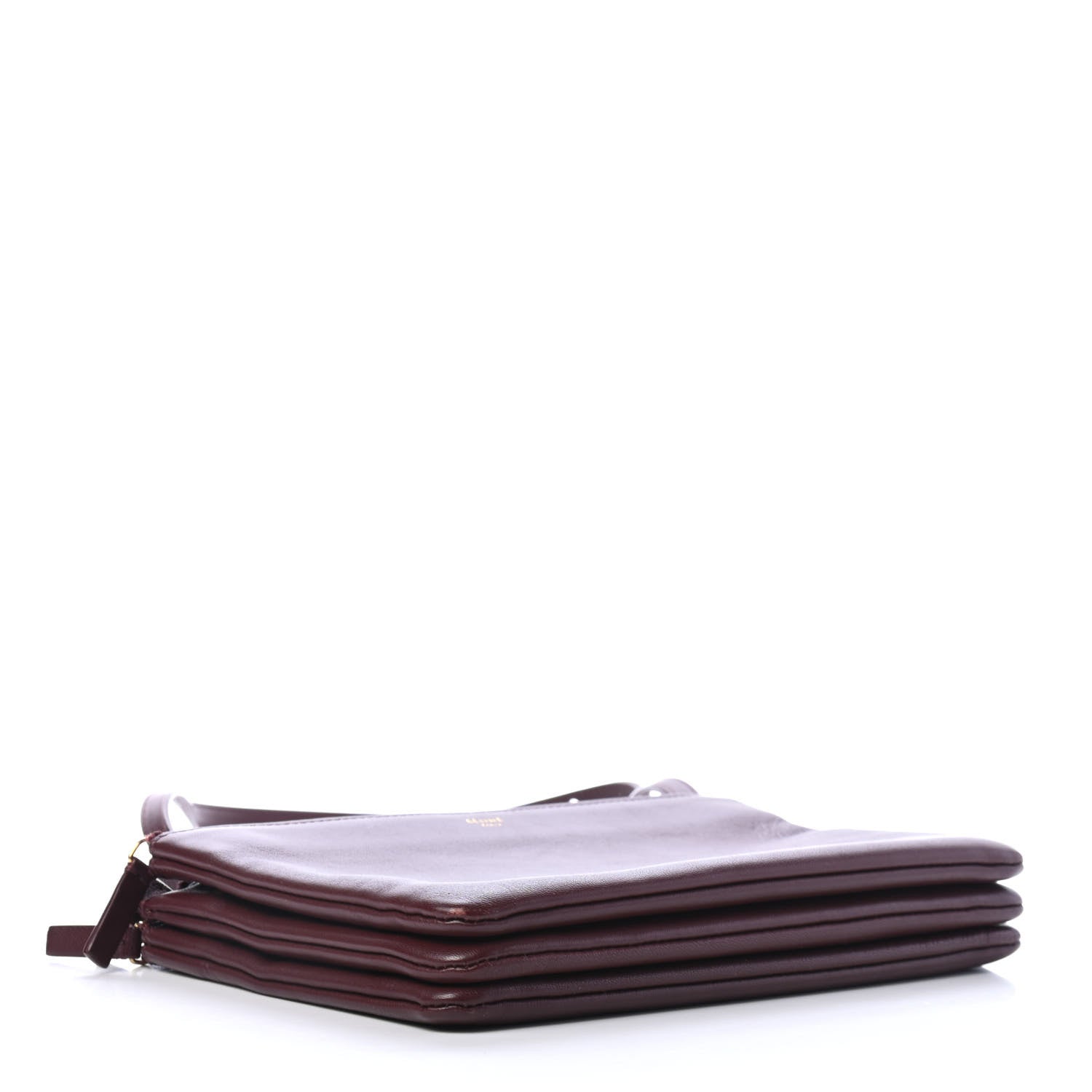 Celine Smooth Lambskin Small Trio Crossbody Bag Burgundy 3 of 7