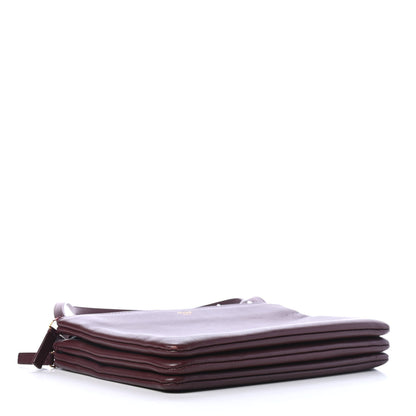 Celine Smooth Lambskin Small Trio Crossbody Bag Burgundy 3 of 7