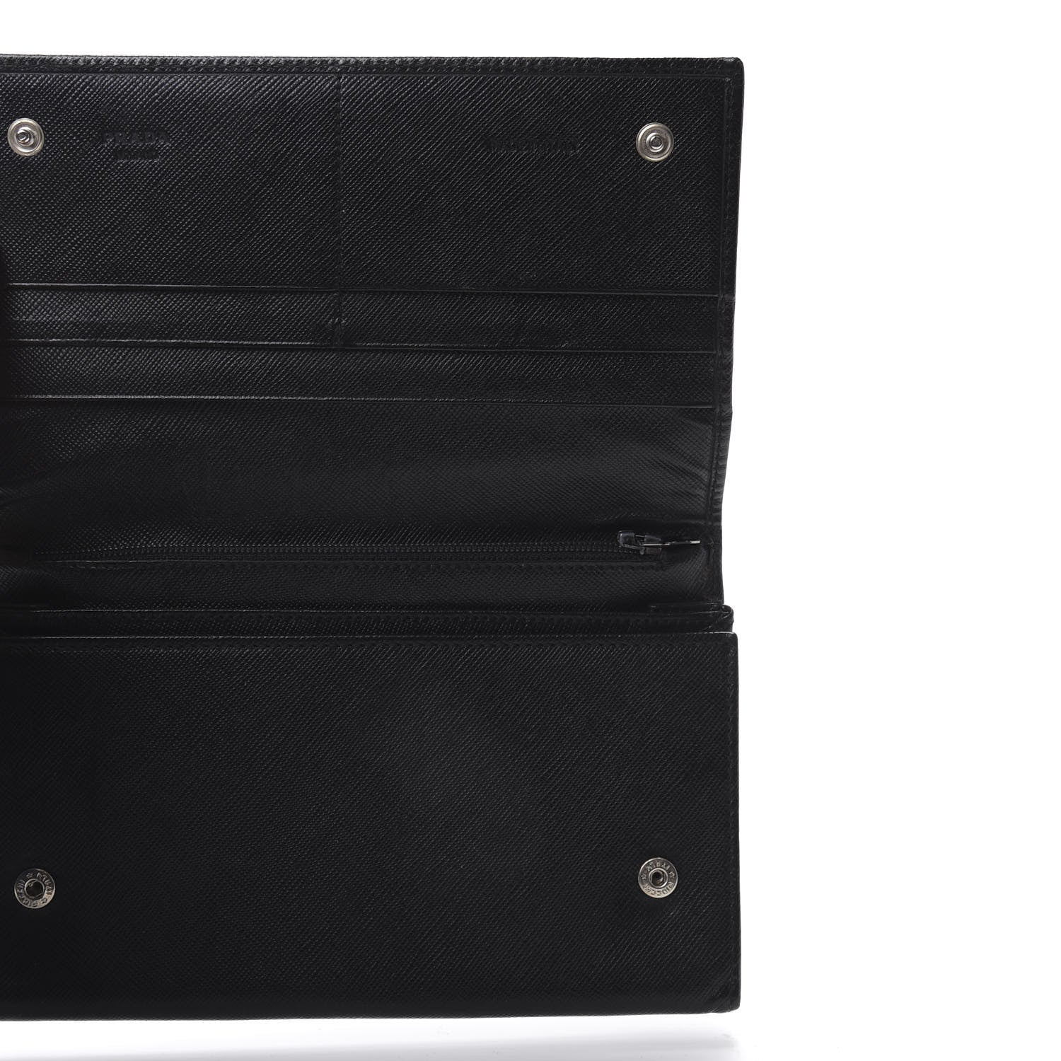 Prada Saffiano Triangle Flap Wallet Black 5 of 7