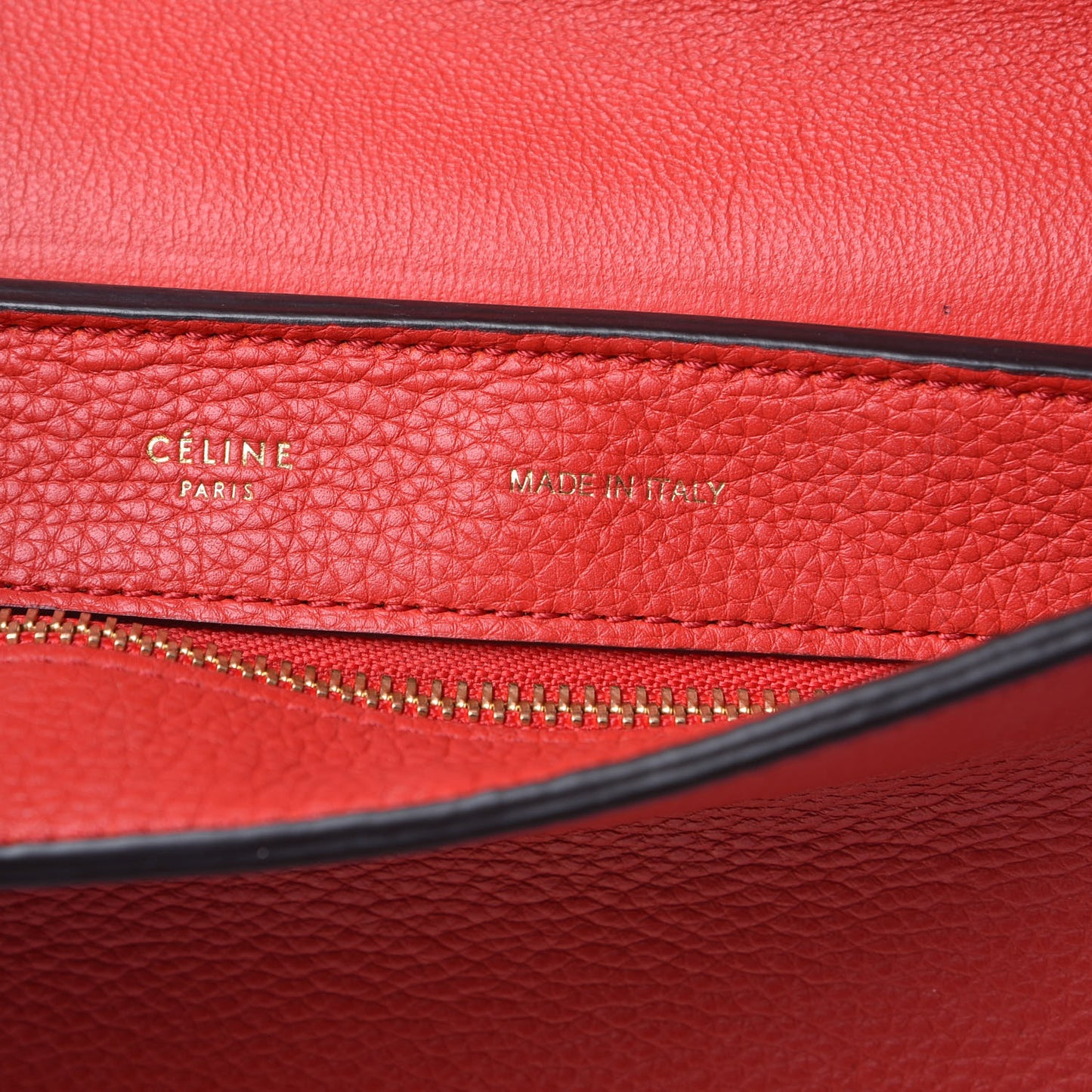 Drummed Calfskin Suede Medium Trapeze Coquelicot
