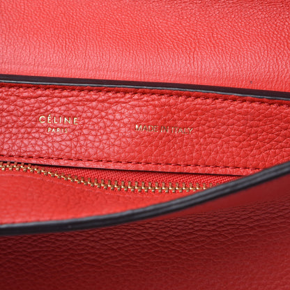 Celine Drummed Calfskin Suede Medium Trapeze Coquelicot 7 of 17