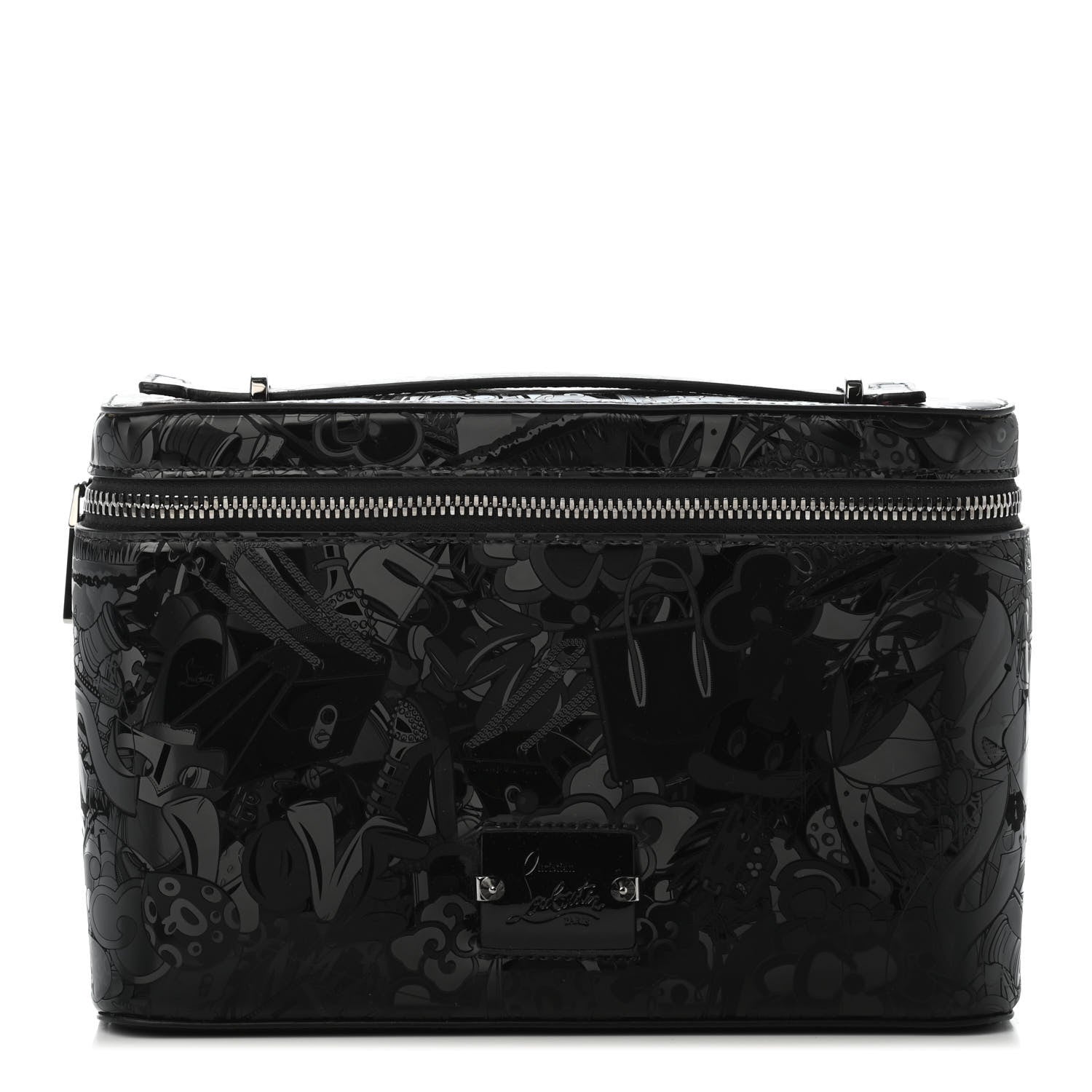 Christian Louboutin Superloubi Fabric Kypipouch Top Handle Pouch Black 1 of 5