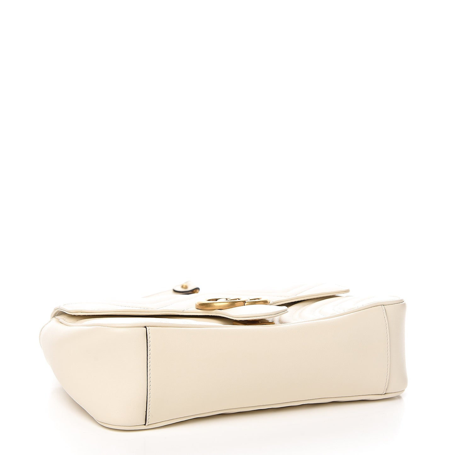 Calfskin Matelasse Small GG Marmont Shoulder Bag White