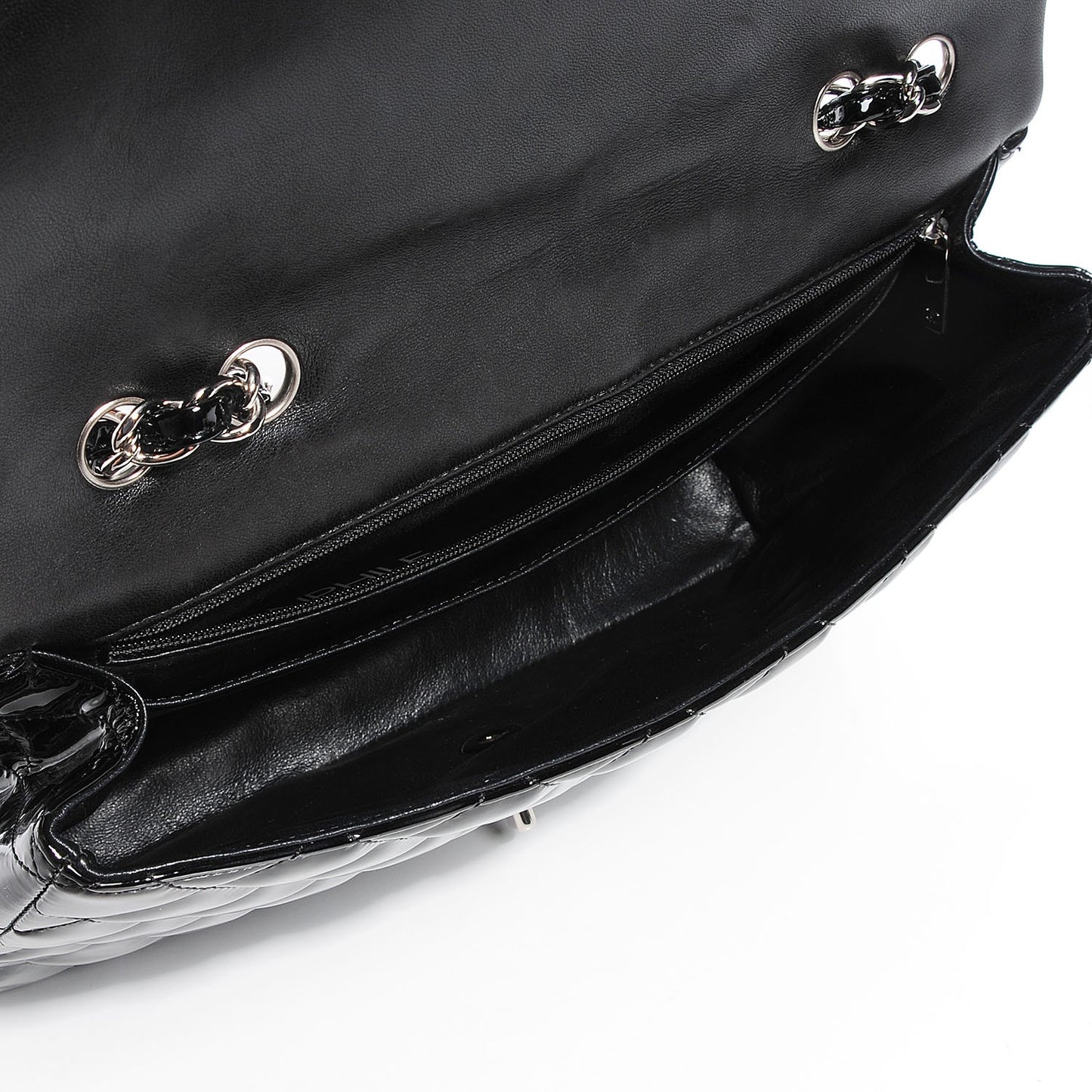 Patent Jumbo Single Flap Black