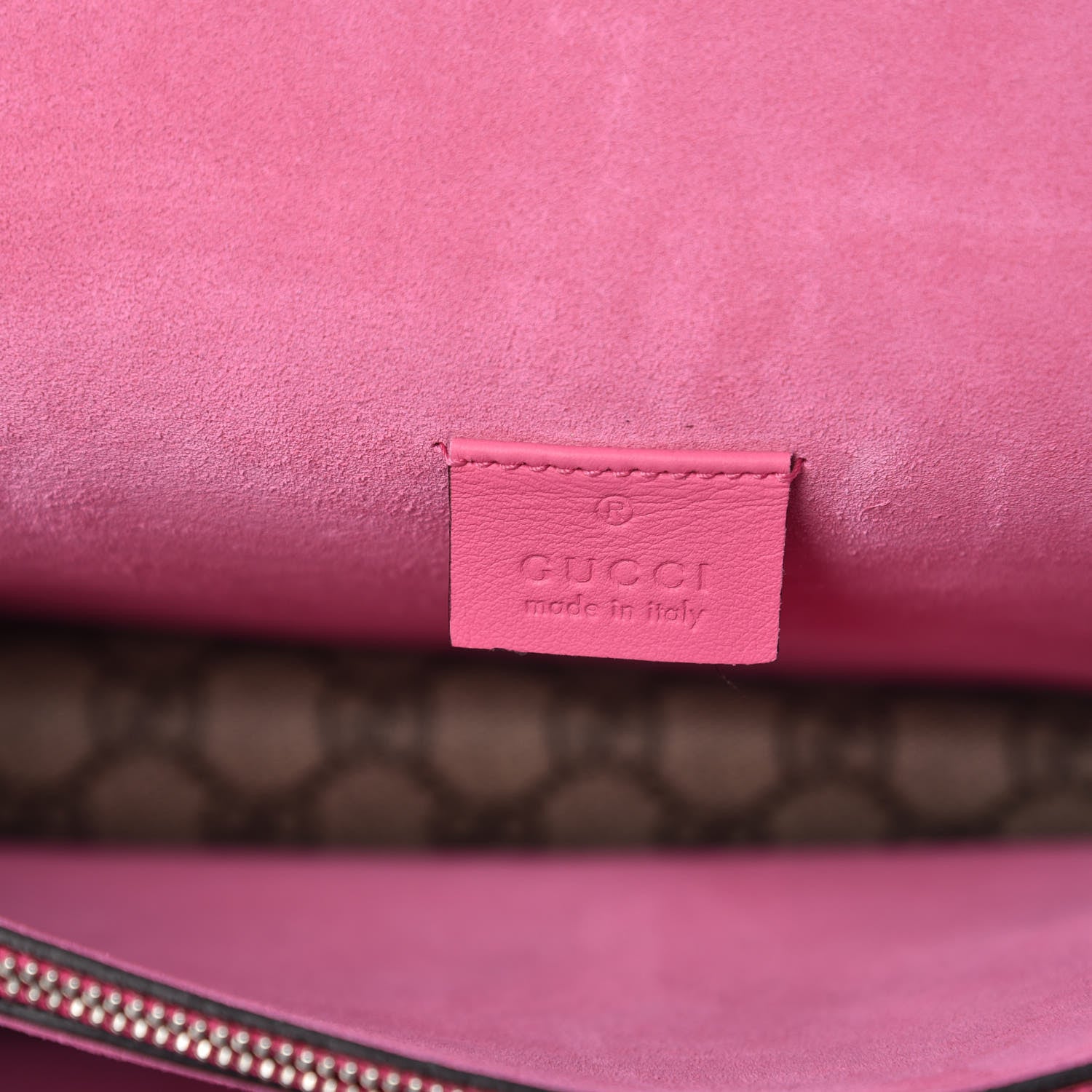 Gucci GG Supreme Monogram Suede Pierced Heart Embroidered Medium Dionysus Shoulder Bag Beige Ebony Pink Tropical Flower 6 of 18