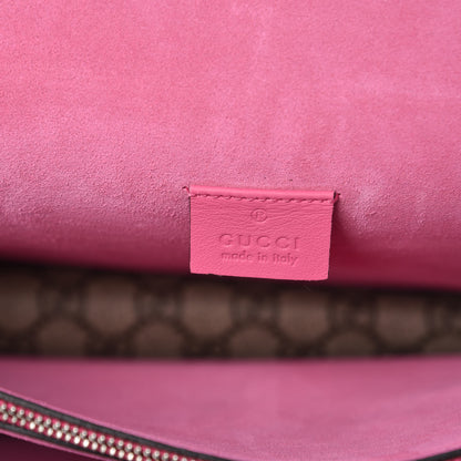 Gucci GG Supreme Monogram Suede Pierced Heart Embroidered Medium Dionysus Shoulder Bag Beige Ebony Pink Tropical Flower 6 of 18