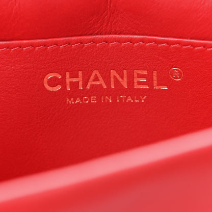 Chanel Calfskin Quilted Nailed CC Flap Bag Red 7 of 10