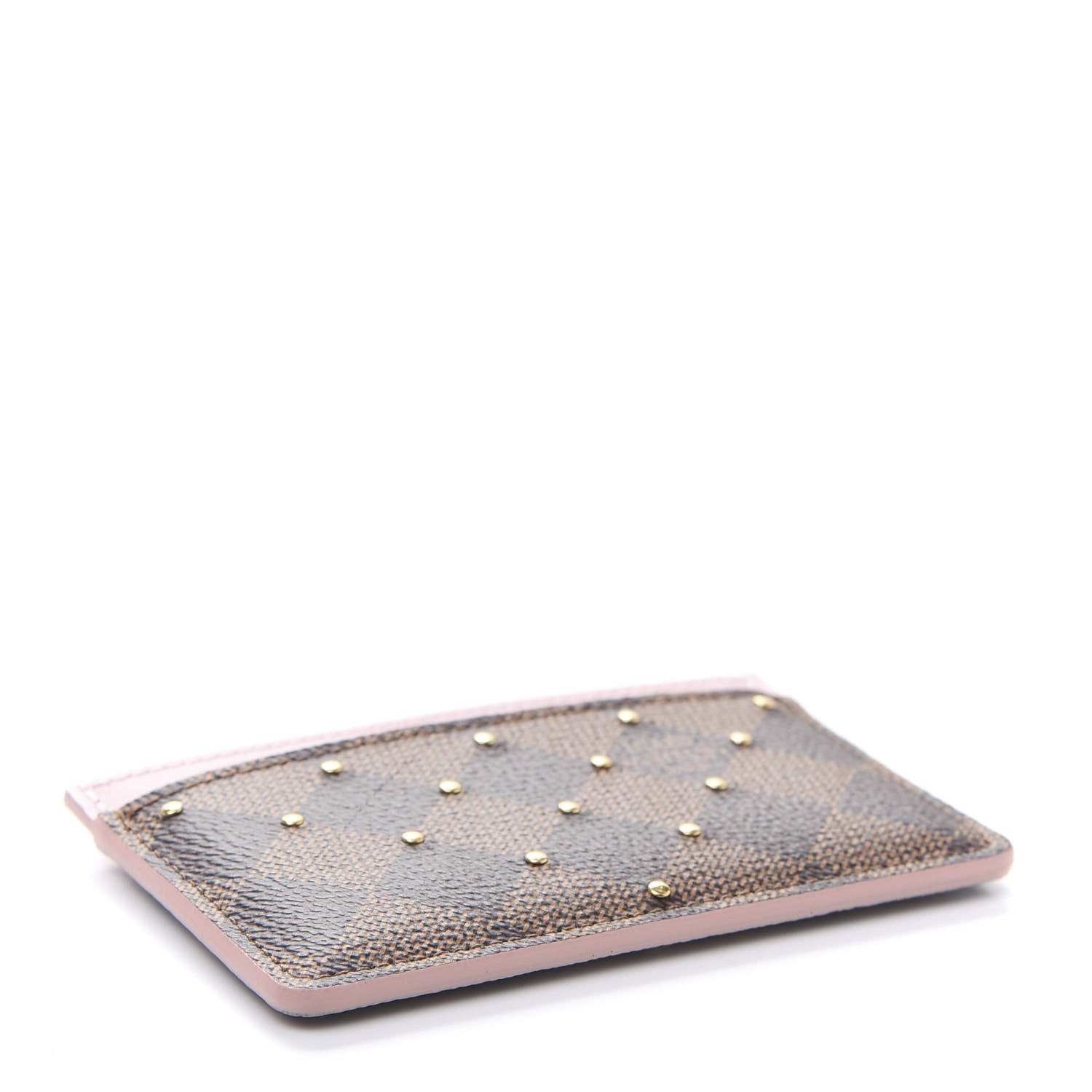 Louis Vuitton Damier Ebene Studded Card Holder Rose Ballerine 4 of 8