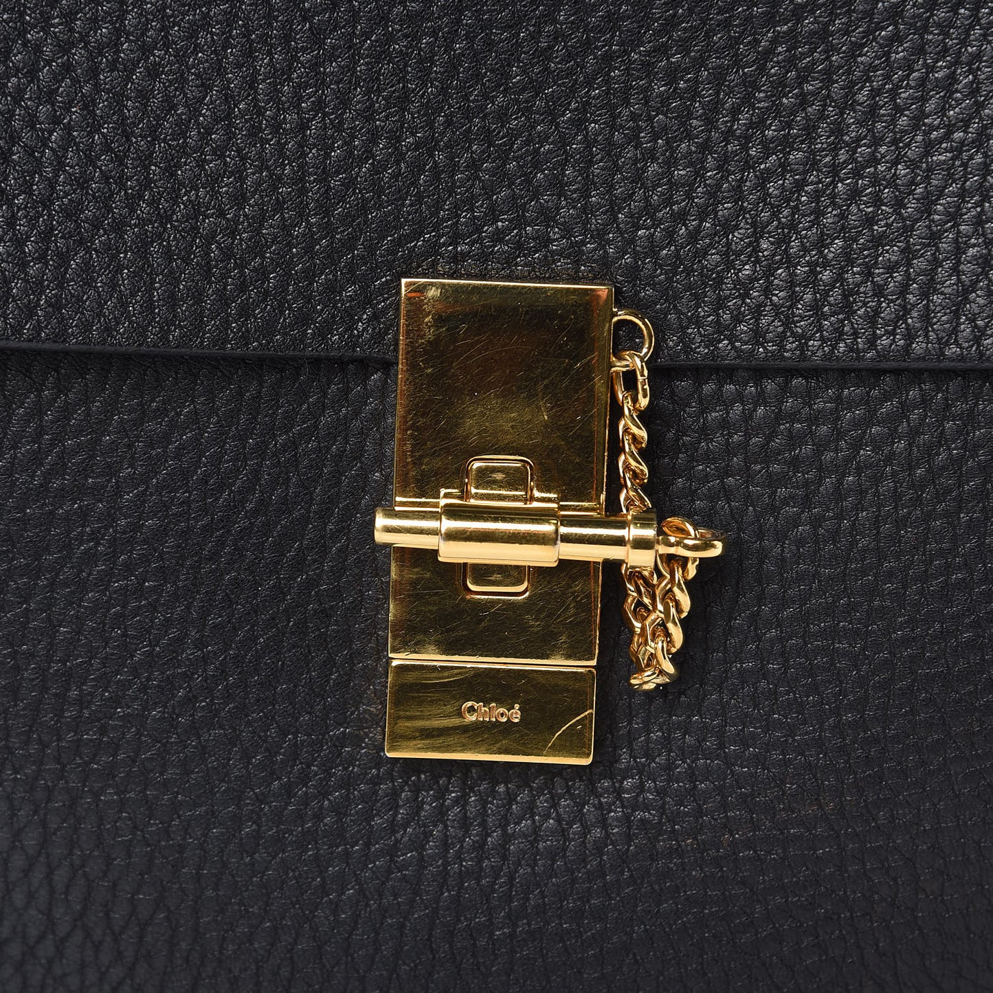 Grained Lambskin Drew Shoulder Bag Black