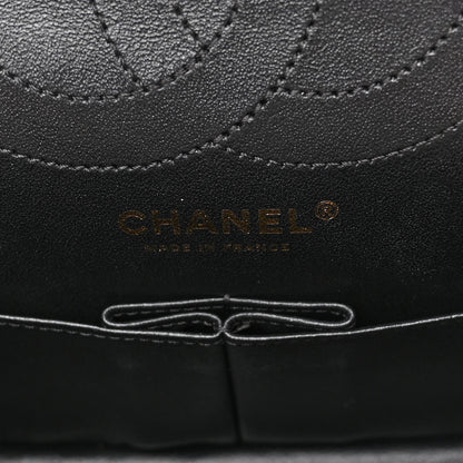 Chanel Calfskin Crocodile Embossed Graffiti 2.55 Cocodile Reissue 225 Flap Black Gold 6 of 12