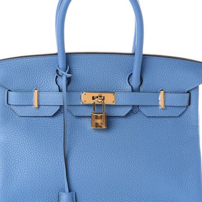 Hermes Taurillon Clemence Birkin 30 Bleu Paradis 7 of 7