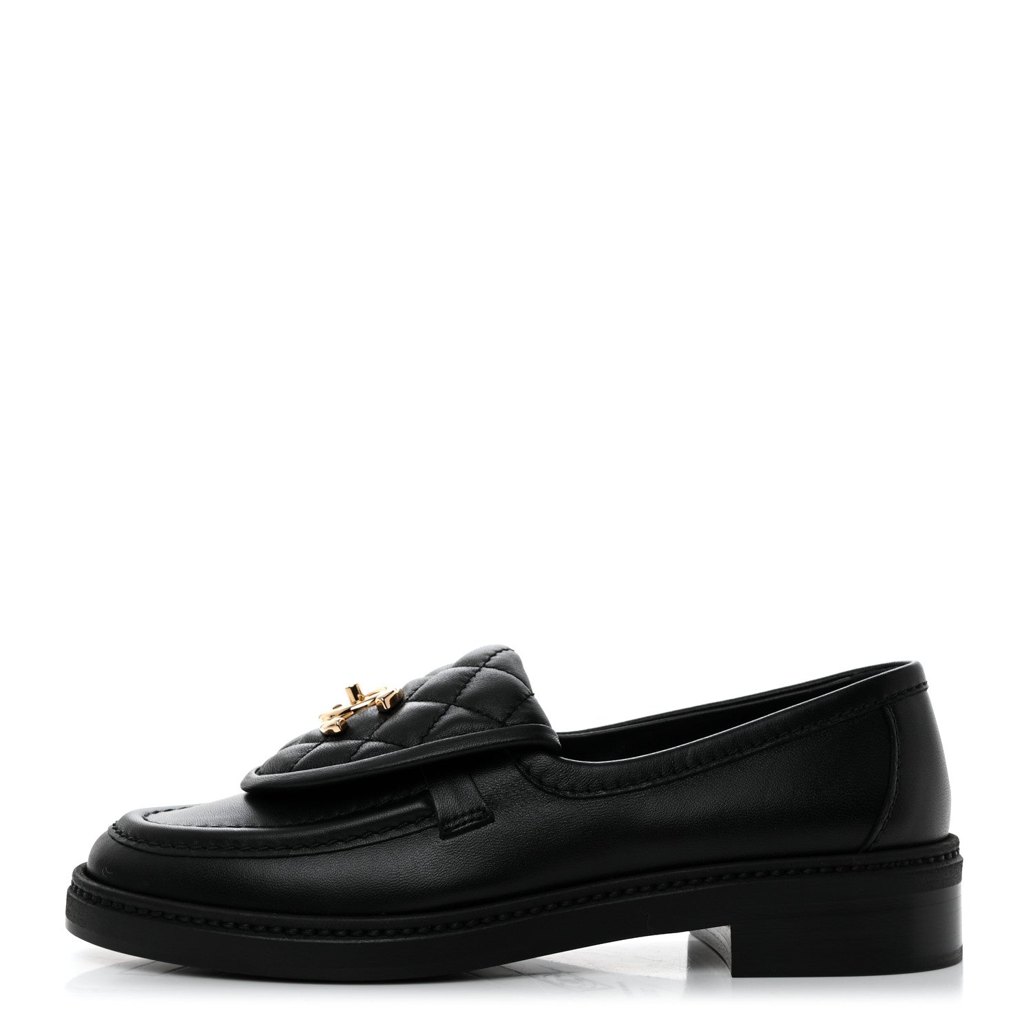 Chanel Lambskin Quilted CC Turnlock Loafers 36 Black 1 of 9