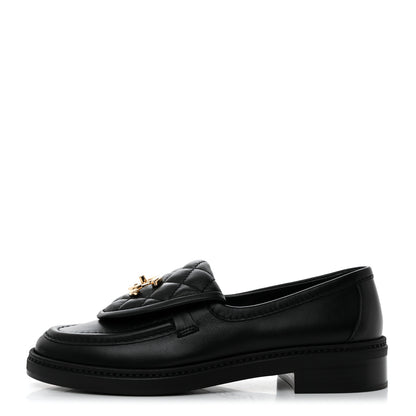 Chanel Lambskin Quilted CC Turnlock Loafers 36 Black 1 of 9