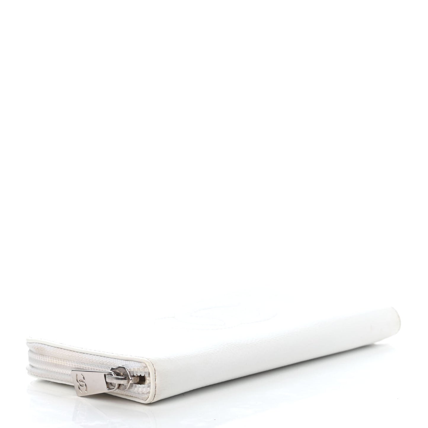 Caviar Timeless CC Large Gusset Zip Around Wallet White
