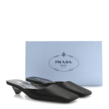 Prada Satin Modellerie Mules 35.5 Black 8 of 8