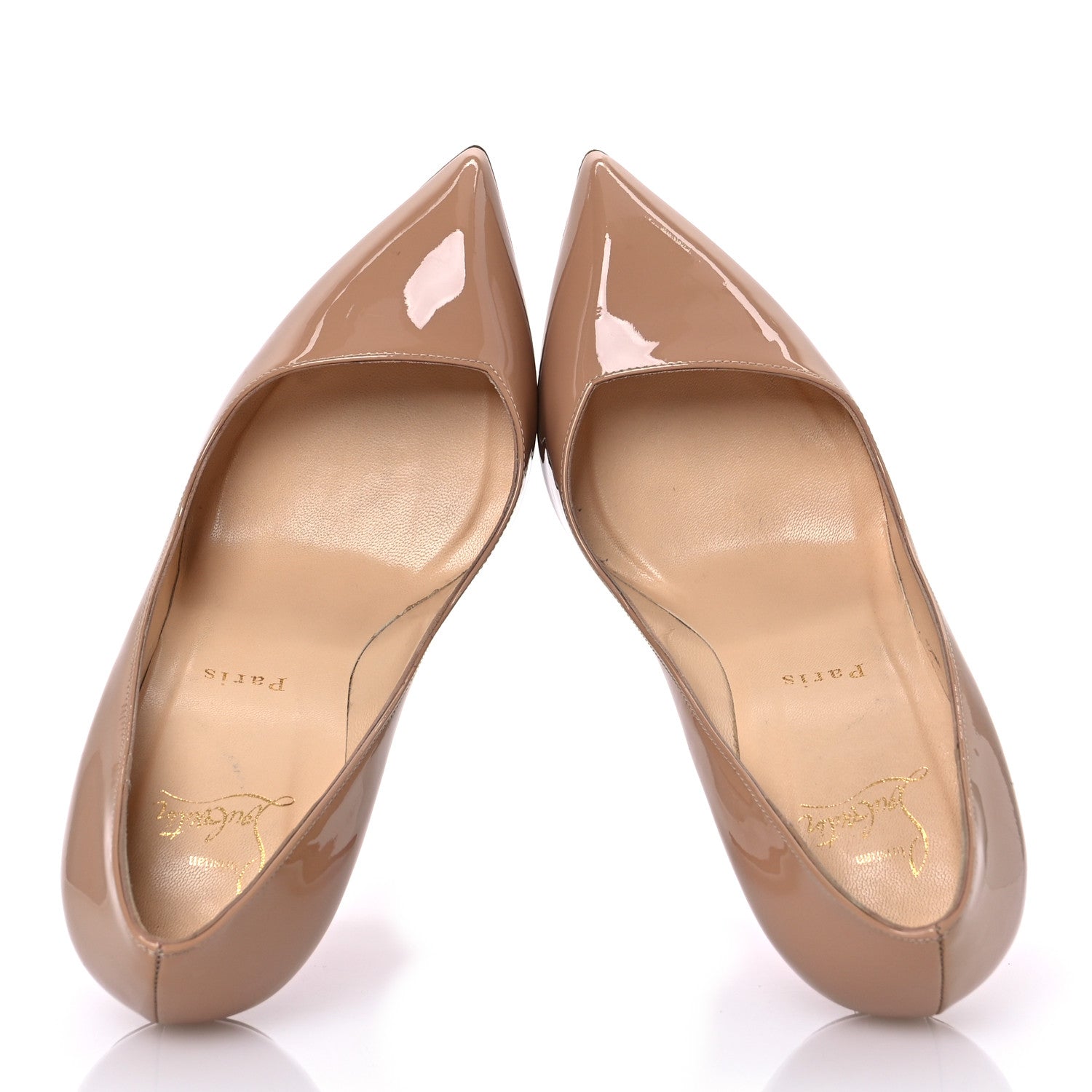 Christian Louboutin Patent Corneille 100 Pumps 38.5 Nude 2 of 11