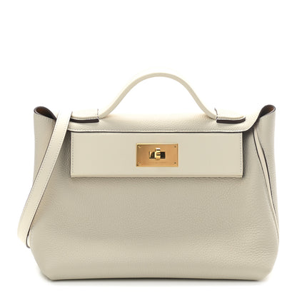 Hermes Taurillon Maurice Swift 24/24 29 Craie Nata Sesame 1 of 9