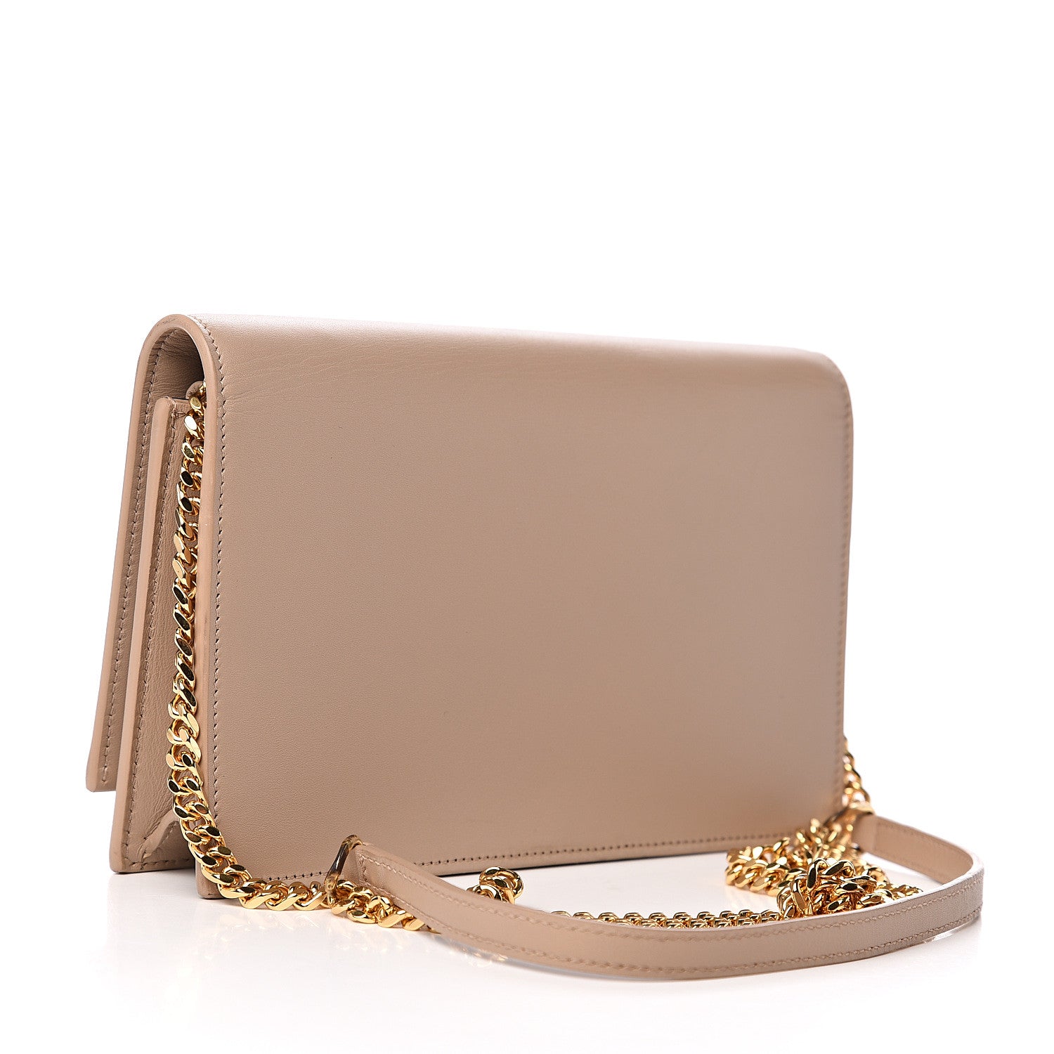 Saint Laurent Smooth Calfskin Classic Monogram Kate Tassel Chain Wallet Nude Powder 2 of 10
