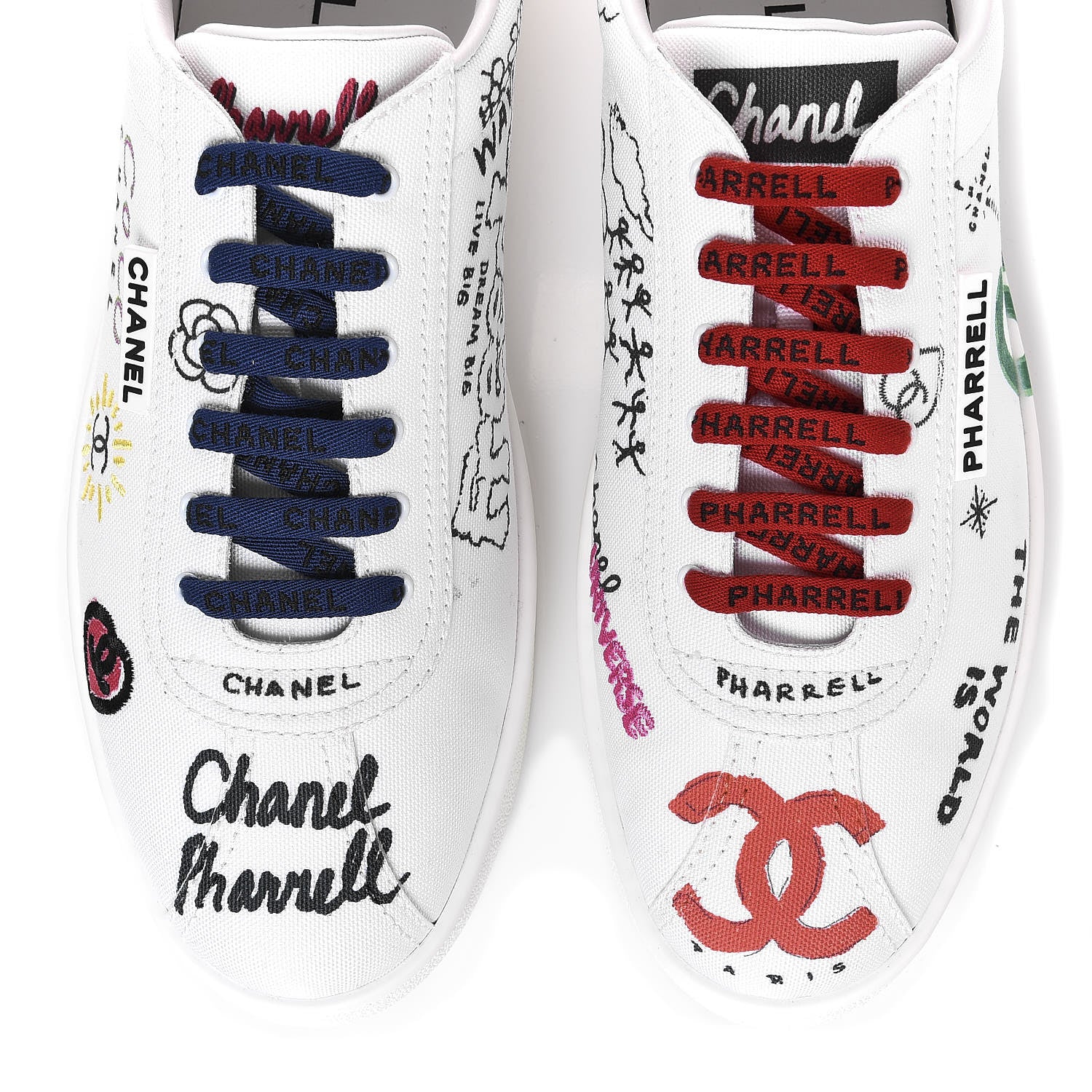 Chanel x Pharrell Williams Mens Calfskin Sneakers 45 White 8 of 17