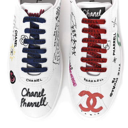 Chanel x Pharrell Williams Mens Calfskin Sneakers 45 White 8 of 17