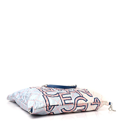 Chanel Nylon Stitched Printed Logo Shopping Bag Multicolor 4 of 10
