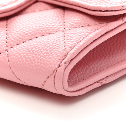 Chanel Caviar Quilted Flap Card Holder Wallet Light Pink 10 of 10