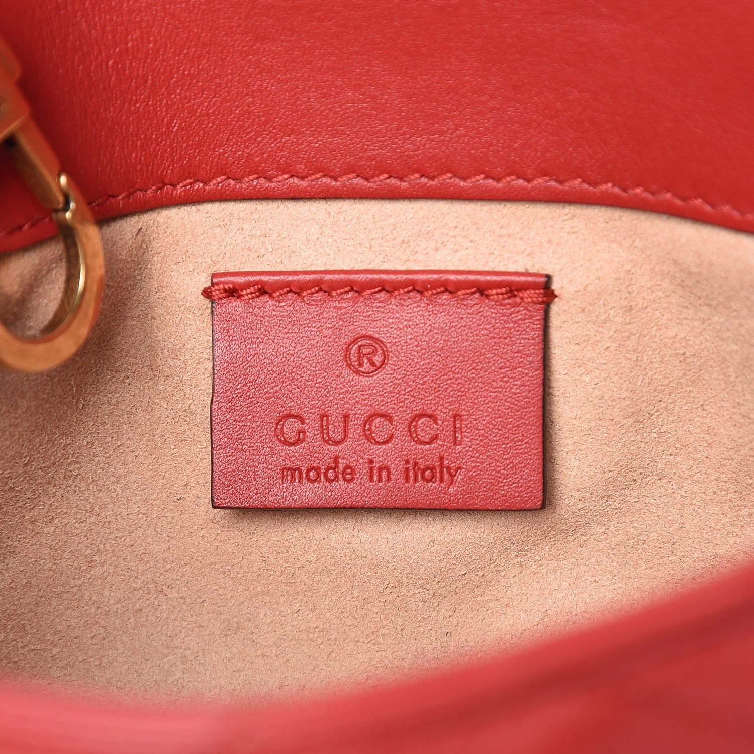 Gucci Calfskin Matelasse Super Mini GG Marmont Shoulder Bag Hibiscus Red 6 of 11