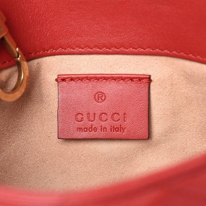 Gucci Calfskin Matelasse Super Mini GG Marmont Shoulder Bag Hibiscus Red 6 of 11