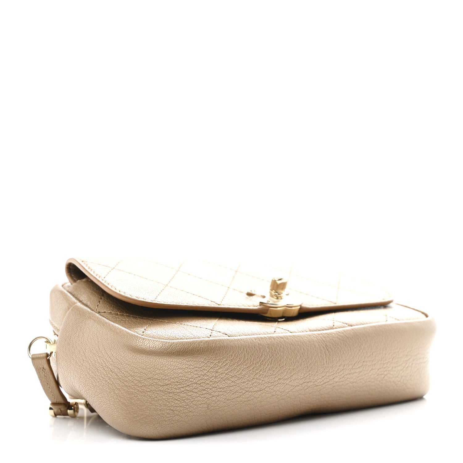 Chanel Metallic Calfskin Quilted Waist Bag Gold 3 of 9