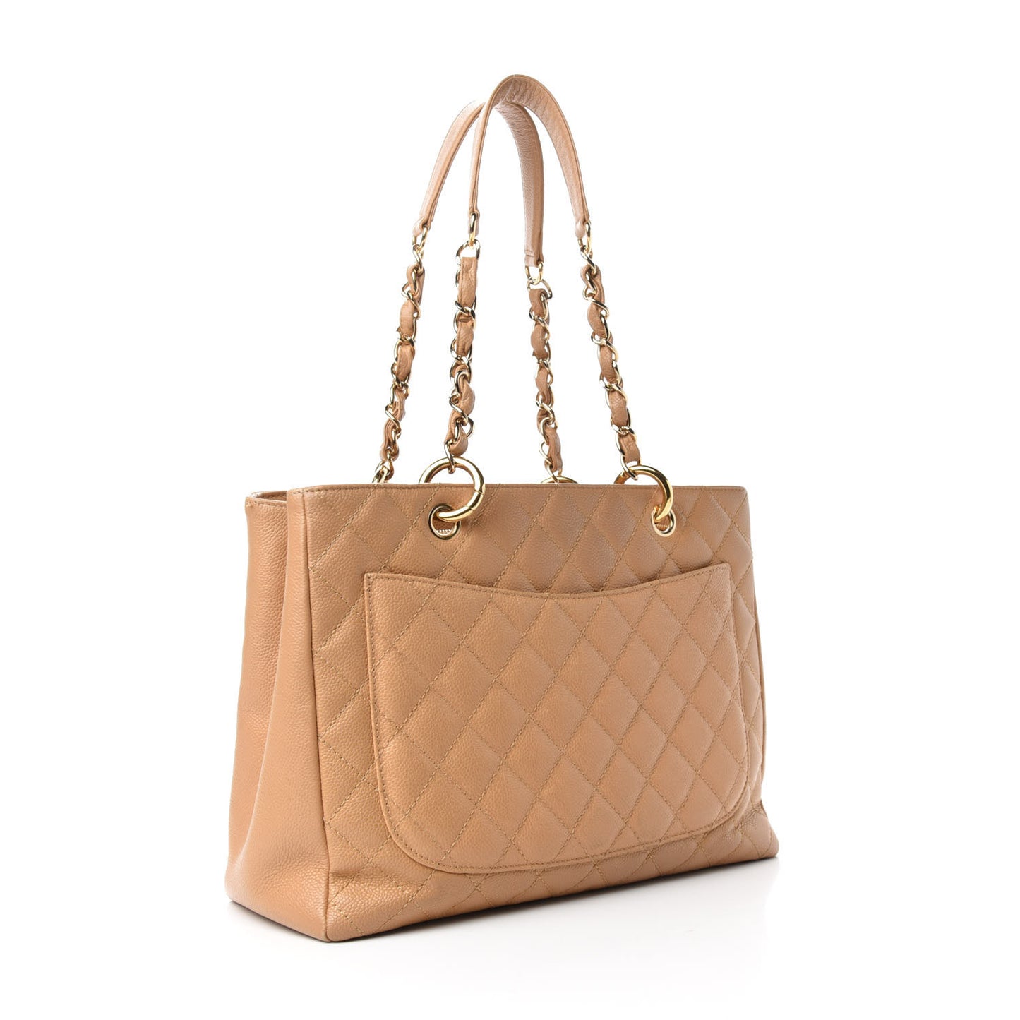 Caviar Quilted Grand Shopping Tote GST Beige