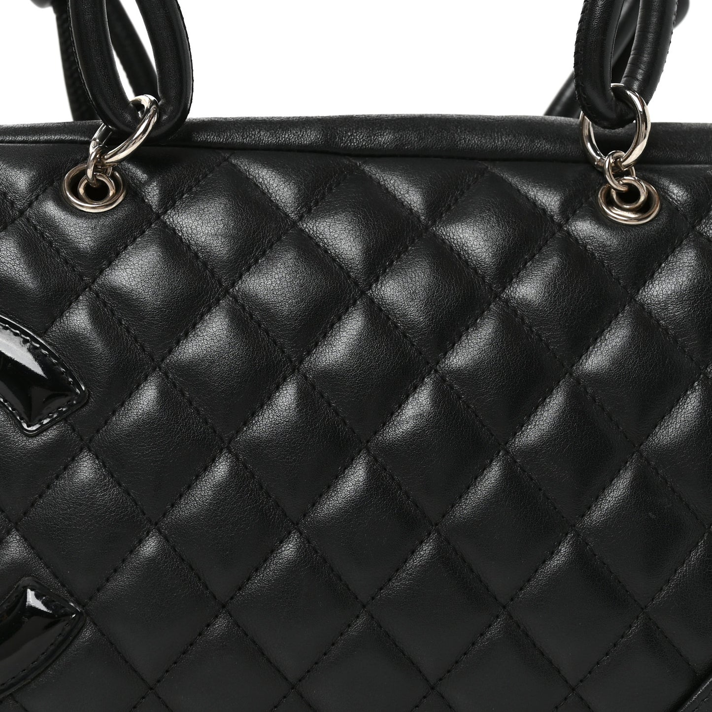 Calfskin Quilted Large Cambon Bowler Black