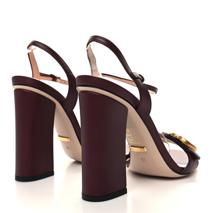 Gucci Lifford Calfskin GG Marmont Ankle Wrap 75mm Sandals 39 Vintage Bordeaux 4 of 8